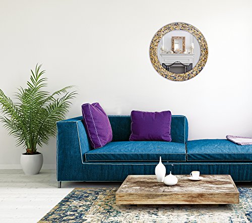 Decorshore 24" Decorative Mosaic Glass Wall Mirror (Gold) #TOP5