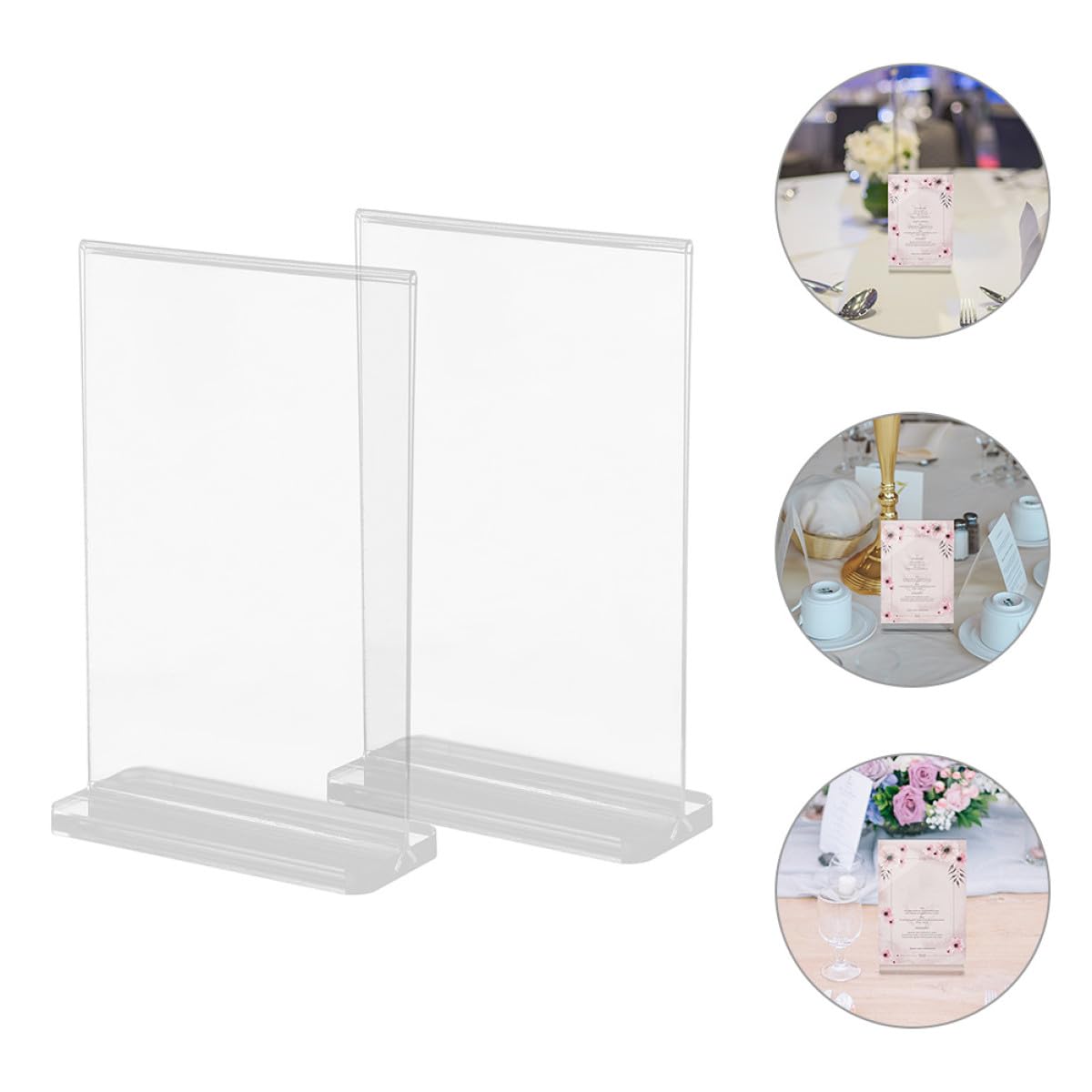 VALICLUD 10 Stück Transparenter T förmiger Acrylständer Preisschildhalter mit Stabilem Boden Design Doppelseitiger Menühalter für Restaurant und Riegel Geeignet