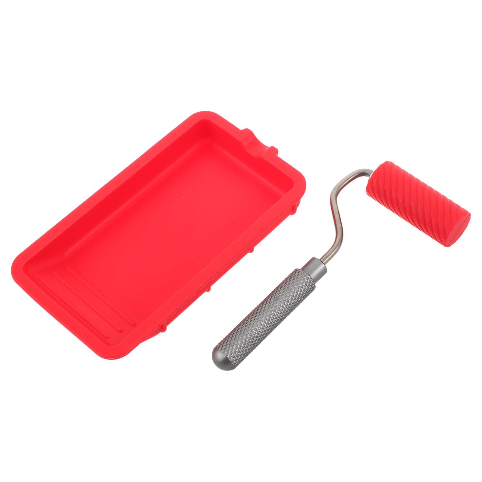 Bandeja para pintura de silicona reutilizable con rodillo aplicador de látex