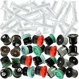 28 Pieces Variable Arc Nozzle Sprinkler Head Set, 360 Degree Adjustable Pop Up Spray Nozzles for Garden Lawn Irrigation System