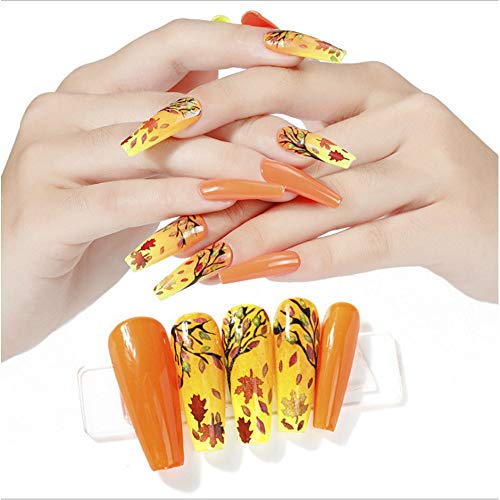 Miaowu Leaf Nail Sequins Fall Maple Leaves Nail Glitter(Not Self-Adhesive Not Stickers) Diy Holographic 3D Nail Art Sticker Wood Pulp Flakes For Nail Art Decoration Colorful 12 Styles Decor For Autumn Nail Art Diy Decoration #TOP5