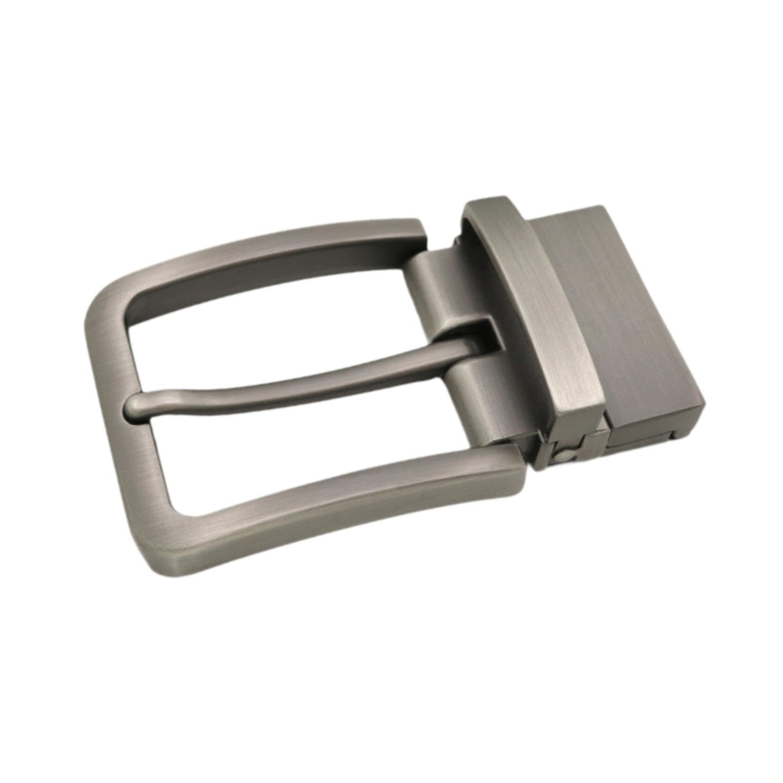 Alloy Belt Buckle Classic Mens for 33mm Belt Replacement Single Prong Buckle Gray Brushed-image-45