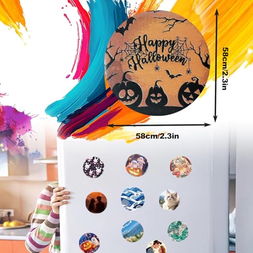 2.28x2.28in Round Fridge Magnet Maker Machine, 58x58mm DIY Photo Badge Pin Maker Machine Kit with Paper Cutter, 100 Set Button Materials, 100 Set Magnet Materials by WaaYb - Image 4
