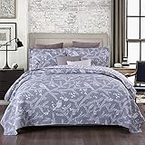 AKALNNB Juego de edredón Queen con cortinas a juego, tres piezas