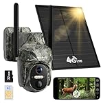 LEMNOI 4G LTE Cámara Caza Solar con Tarjeta SIM Pr...: 【Conexión de red - 4G LTE】Esta 4G cámara vigilancia requiere una tarjeta SIM para conectarse a la red 4G y no es compatible con Wi-Fi. Es ideal para áreas con cobertura de red móvil pero sin Wi-Fi. La tarjeta SIM preinstalada en la cámara incluye 300...