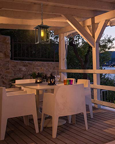 Beionxii Outdoor Pendant Light For Porch, Large Exterior Hanging Lantern Outside Chandelier Black Cast Aluminum W/Clear Glass(13.5" H X 9" W) - A197H-1Pk #TOP7