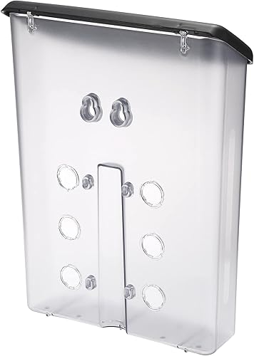 Miniatura 6 de BTSKY Soporte para folletos al aire libre, caja de exhibición de literatura de plástico, soporte para postal de montaje en pared con tapa negra,