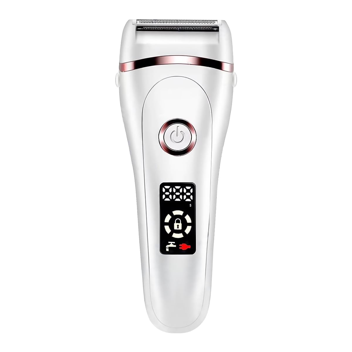 RNKR Women's Electric Razor - 3-in-1 Rechargeable Shaver for Face/Legs/Bikini, Wet&amp;Dry Painless Hair Remover, IPX7 Waterproof, LED Display, USB Charging, White