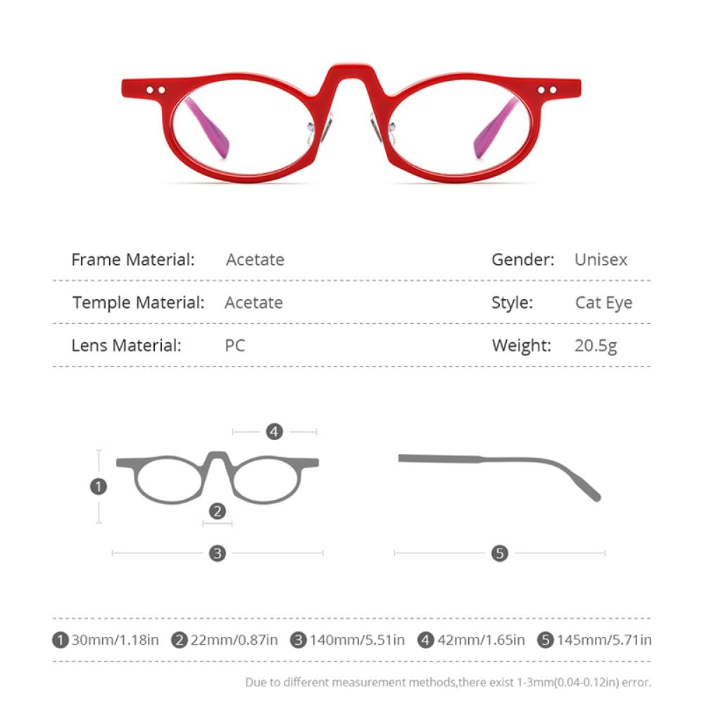 MUTYNE Acetat Brillengestell Damen Vintage Retro Kleine Ovale Brillen Herren Brillen Brillen