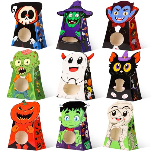 Giiffu 54 Halloween Candy Treat Boxes with Clear Window, Small Favor Boxes