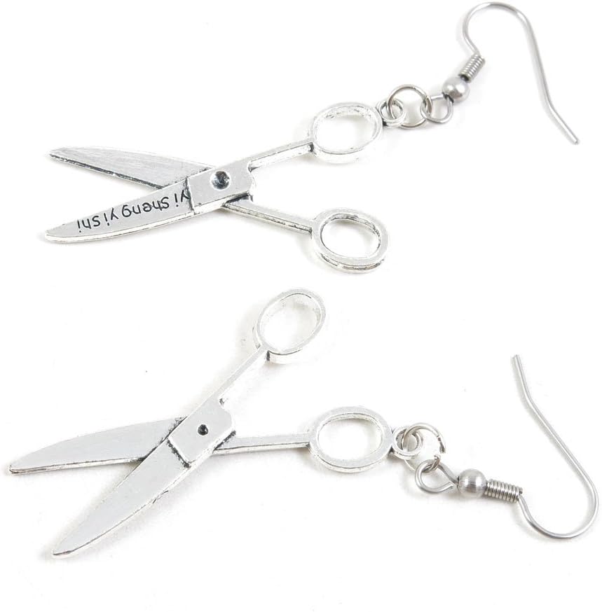 50 Pairs Scissors Ear Hooks Earring Supply Jewelry Making Charms Q2LK5