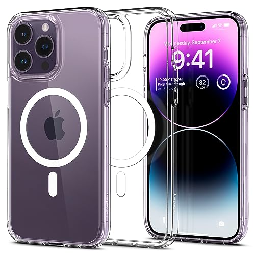 Spigen Ultra Hybrid MagFit Designed for iPhone 14 Pro Case (2022) [Anti-Yellowing] [Military-Grade Protection] Compatible with MagSafe - White