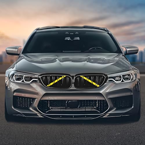 Image of V Brace Wrap Covers Compatible with BMW Grille Inserts StripesWrap | Yellow Grill Inserts Compatible with BMW F30 G30 F20 F22 F32 G32 G11 G12 M5 F90 For 1 2 3 4 5 6 7 Series Accessories