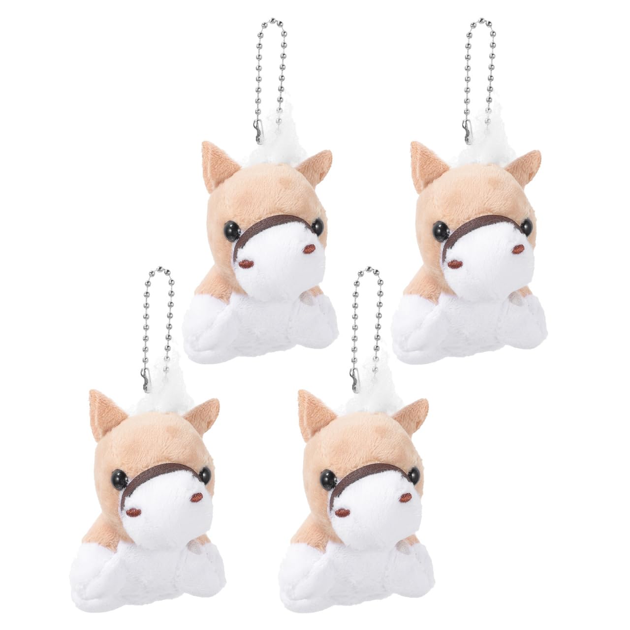 Yardwe 4 Pcs Horse Plush Keychain Soft Stuffed Animal Toy Bag Charms for 2026 Year of the Horse Chinese New Year Supplies