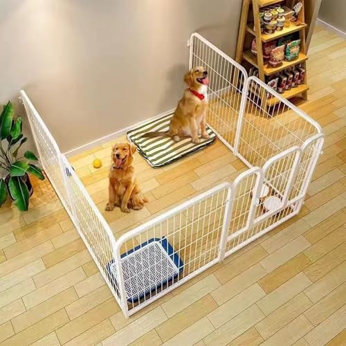 �y�b�g�T�[�N�� �����O�p ��^ �X�`�[���� �h�A�t�� 6���p�l��, �g���ȒP �܂肽���݉\ ������ ���^���p �t�F���X, �A���J�[�|�C���g�t�� ���S�݌v (�z���C�g, ����120 X ��120 X ����60cm)