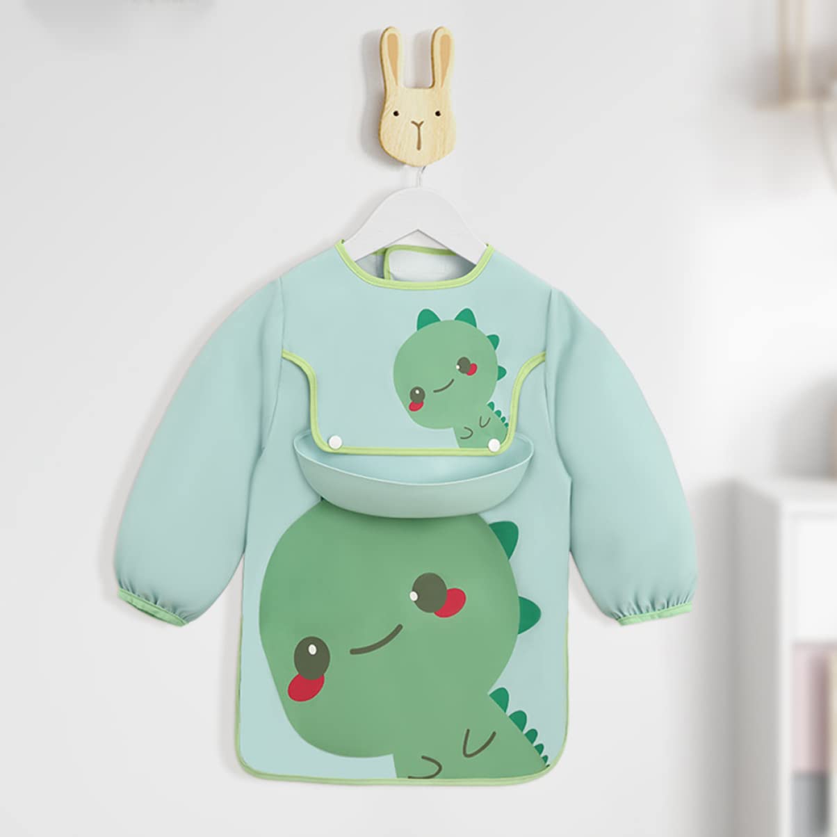 Toddmomy Essen Kleinkind Schöne Kunst Kleidung Säuglingsmahlzeit Druck Schürzen Praktisch Cartoon Kittel Ärmel Mit Latz Schürze Wasserdicht Fütterung Lang Nützlich Baby Malen Entzückende