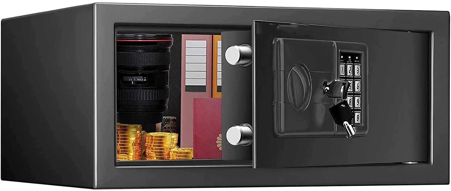 Cassetta di sicurezza, cassaforte ignifuga impermeabile, cassaforte, armadio di sicurezza, cassaforte per laptop dell'hotel con tastiera digitale, indicatore LED di sicurezza con serratura a chiave pe