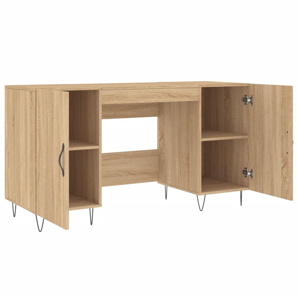 Scrivania Pc Tavolo Gaming Tavolo Consolle Scrivanie Gaming Scrivania Rovere Sonoma 140x50x75 cm in Legno Multistrato per Studio Soggiorno Camera Da Letto Sala Studio