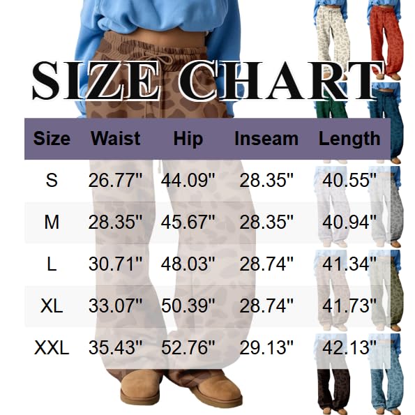 Womens Fall Pants Wide Leg Y2k High Waisted Baggy Leopard Sweatpants 2026 - image 4