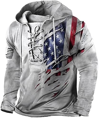 Sweat à Capuche Cargo Zippé Pour Homme - Drapeau De L'Amérique