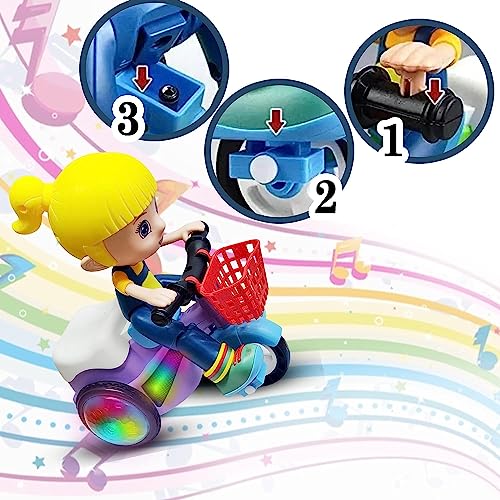 Image of FunBlast Stunt Bicycle Toys - Bump & Go Vehicle Toy with Sound & Flashing Light | Tricycles Toys for Kids (Battery Included)