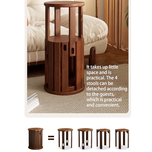 Tabourets en bois massif empilables et tables d'appoint - 5