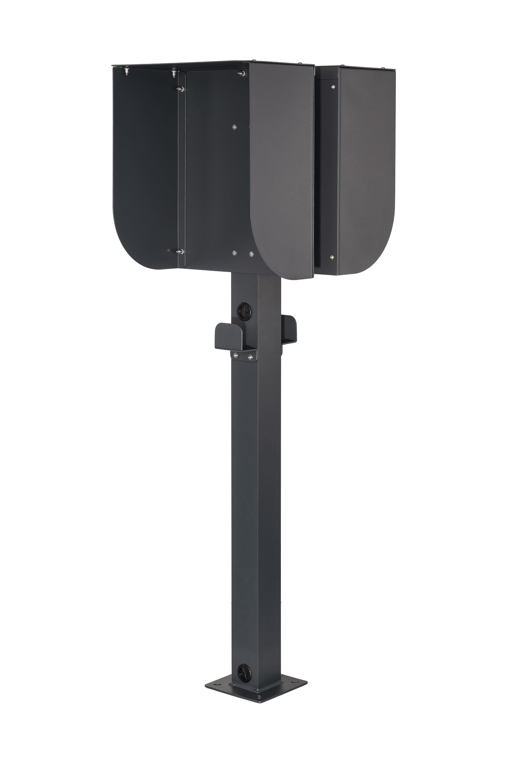 Wallbox - Supporto doppio per 2 stazioni di ricarica, colonna autoportante in alluminio, universale per Wallbox, adatto per esterni (doppio supporto con protezione)