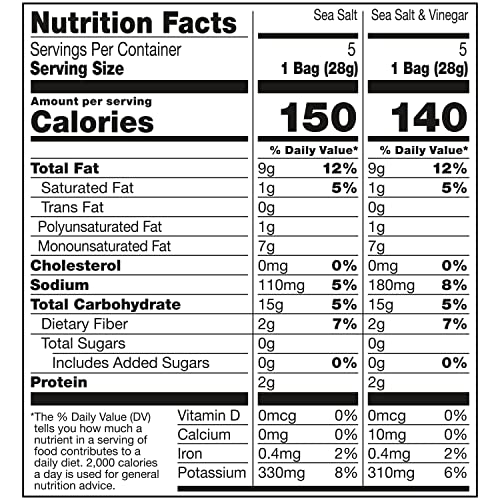 Image of Kettle Brand Potato Chips, Variety Pack of Sea Salt and Salt & Vinegar 1 Oz Snack Bags, 10 Ct