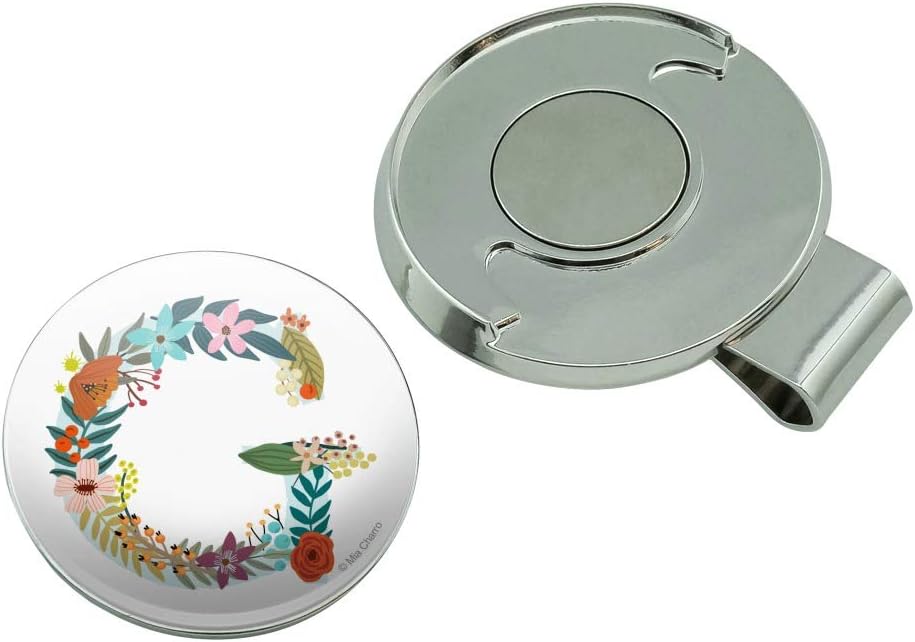 review GRAPHICS & MORE Letter G Floral Monogram Initial Golf Hat Clip with Magnetic Ball Marker