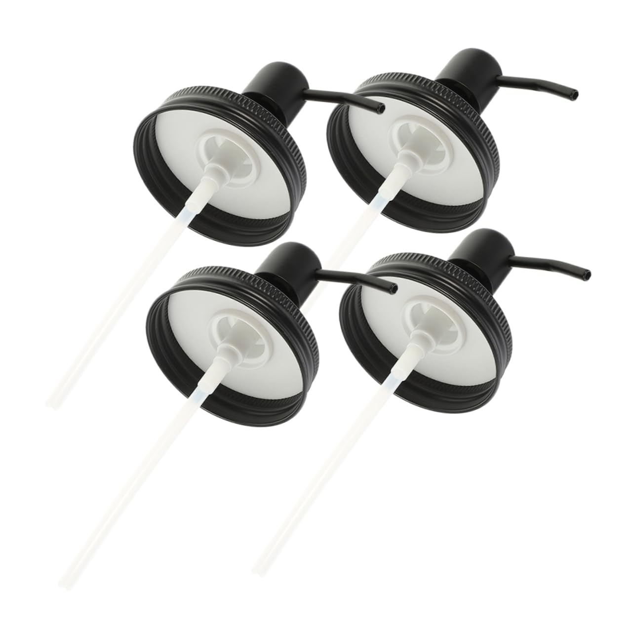 SOLUSTRE 4pcs Farmhouse Jar Dispenser Lids Regular Mouth Soap Pump Lids Hand Soap Lotion Dispenser Pump Lids for Kitchen Sink Dish Soap