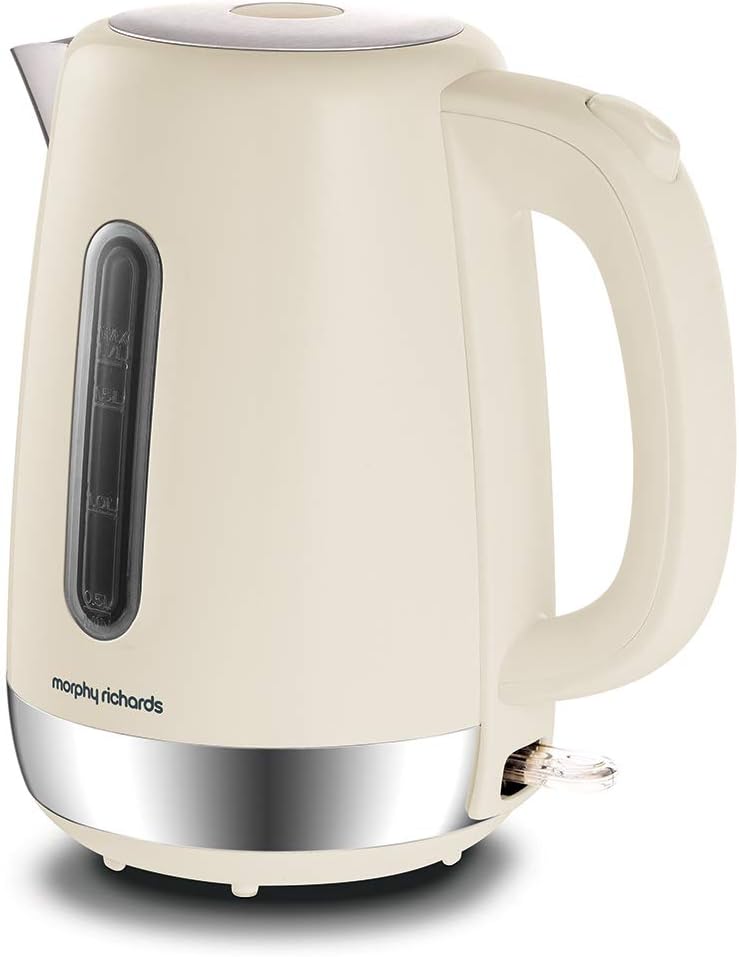 Morphy Richards 102784 Cream Equip Stainless Steel Jug Kettle, 3000 W, 1.7 Litre, Cream Amazon