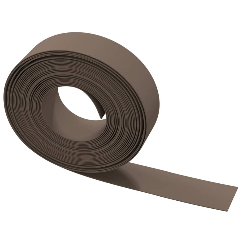 Bordo per prato, 2 pezzi, marrone, 10 m x 15 cm, in polietilene, flessibile, per aiuole, aiuole, viali, bordi per laghetti