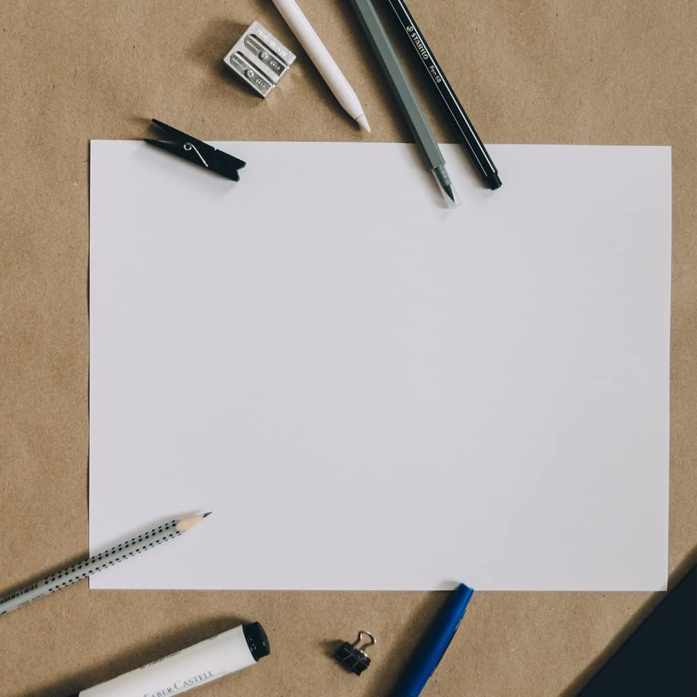 Reskid White Thick Paper Cardstock - 80 lb Card Stock (216 gsm) | 8.5 x 11 inch | 50 Sheets | Heavyweight Cover Stock for Business Cards, Art, Invitations, Stationery Printing (80lb)