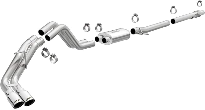 MagnaFlow Performance Exhaust System 19453 Cat-Back, Street Series, Compatible with 2019-2023 Ford Ranger, Dual Same Side Behind Passenger Rear Tire Exit Style