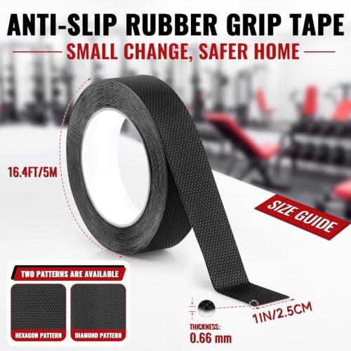 Rubber Grip Tape for Handles 1" x 16.4Ft Tools Anti Slip Rubber Tape Black $4.49 AC - image 2