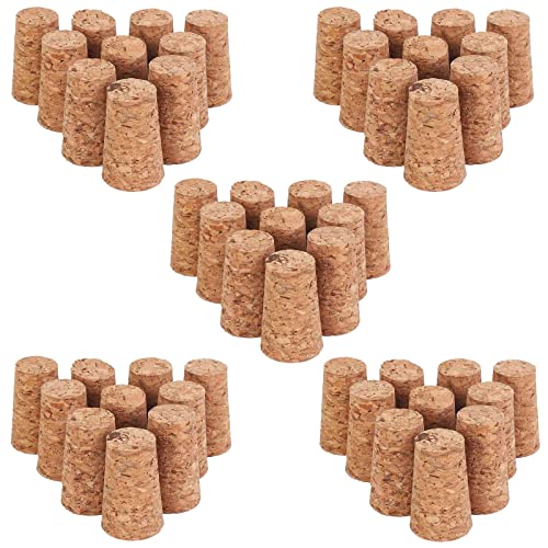 YouYuer 50PCS Bouchon en Liège Bouchons en liège Naturel Bouchons Coniques en Liège Bouchon de Bouteille de Vin en Bois Réutilisable pour Stockage et Scellage de Vin Déco Loisir Bricolage Cover