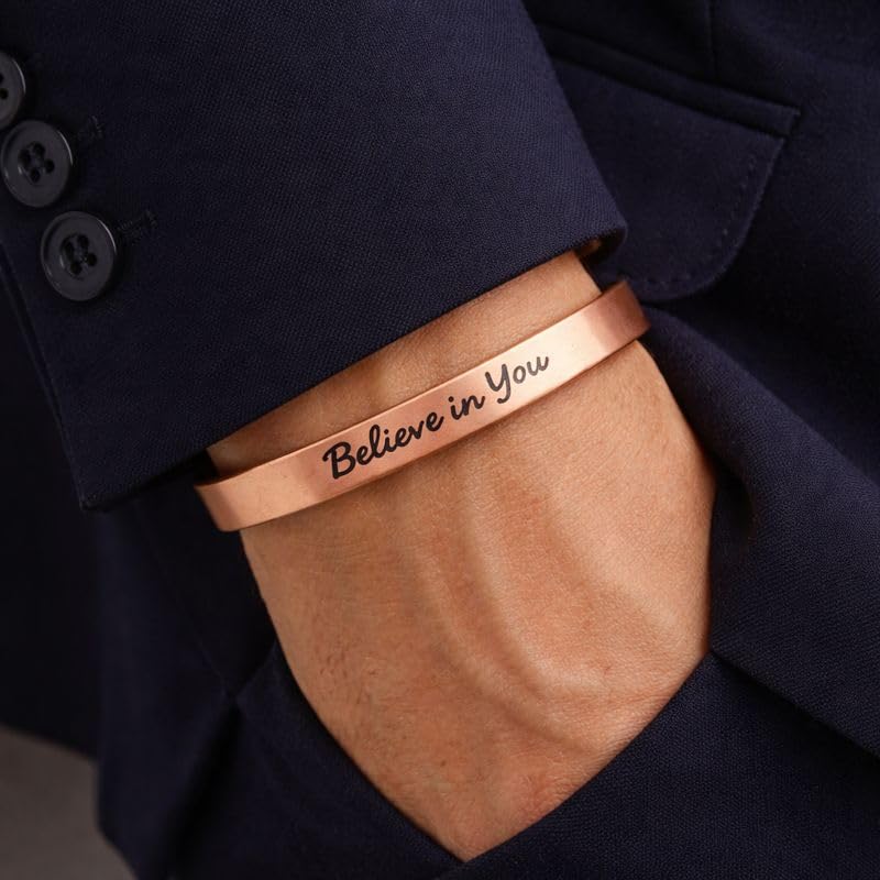 Touchstone Handmade Indian Copper Bracelet for Men Women Peace Chakra Yoga Meditation Mantra