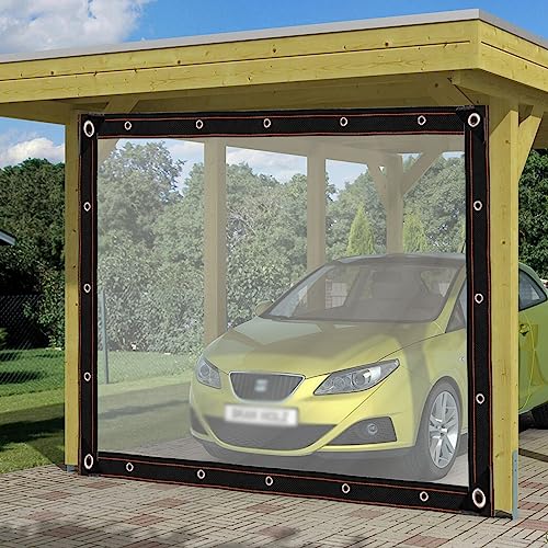 Lona impermeable de 0,12 mm transparente resistente al viento con ojales 6