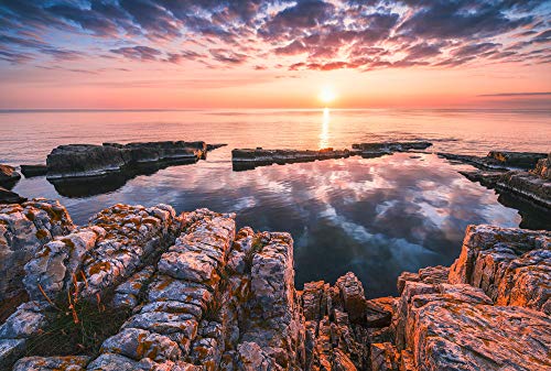 Komar Xxl4-1030 Non-Woven Photo Wallpaper Mirror Coast Design 368 X 248 Cm 4 Sheets, Multicolor #TOP1