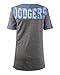 MLB Los Angeles Dodgers Oversized Top with Contrast Yoke and Split Henley