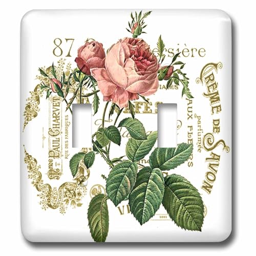 Couvercle d'interrupteur vintage rose français décoratif en fonte imprimée