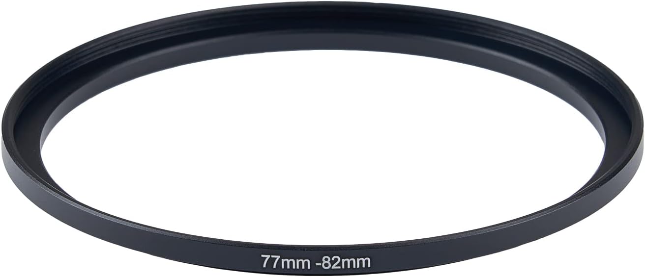 77mm to 82mm Step up Ring Filter Adapter Metal Ring Step up Rings Adapter Filter Compatible with All 82mm UV,CPL,ND,Lens Hood,Threaded Lens ect (77mm to 82mm)