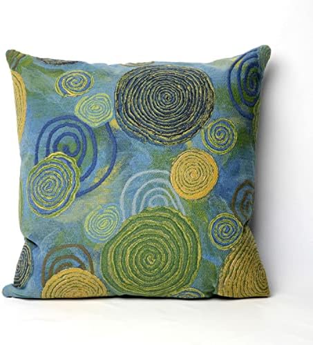 Liora Manne Visions III Graffiti Swirl Indoor/Outdoor Pillow, 20" X 20" Square, Blue