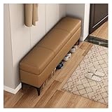 Moderno banco de almacenamiento tapizado, taburete otomano acolchado para...