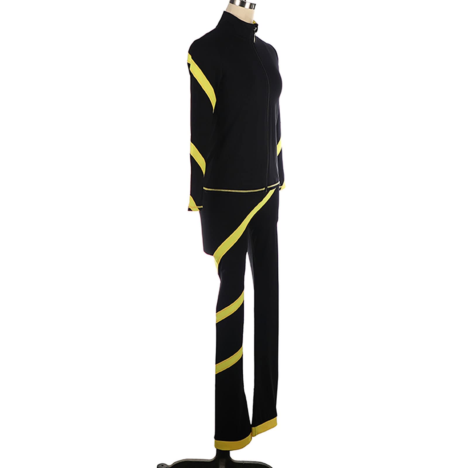 Conjuntos de Chaqueta y Pantalones de Patinaje sobre Hielo para Mujer Traje de Patinaje Artístico, Entrenamiento Competencia Ropa de Patinaje(Size:3XS,Color:Amarillo)