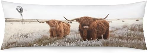 Miniatura 6 de Funda de almohada corporal con estampado de copos de nieve blancos, fundas de almohada largas con cremallera, fundas de almohada decorativas