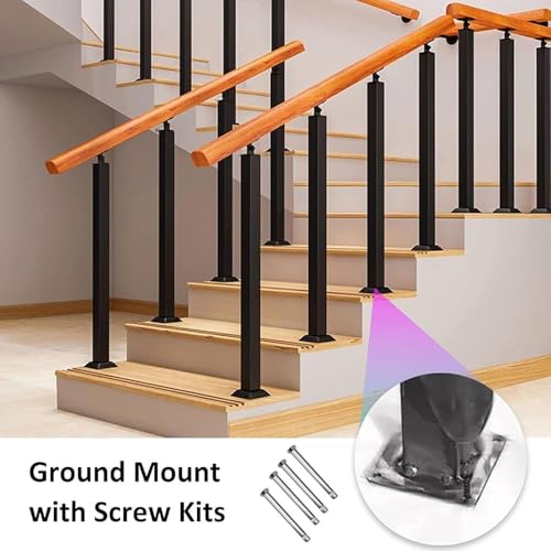 Axe de balustrade fer noir 95 cm réglable pour escalier intérieur et extérieur - 5