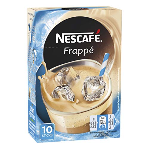 Nescafé Frappé - Boisson au Café - Boîte de 10 Sticks - Pack de 10 Boites (100 Sticks)