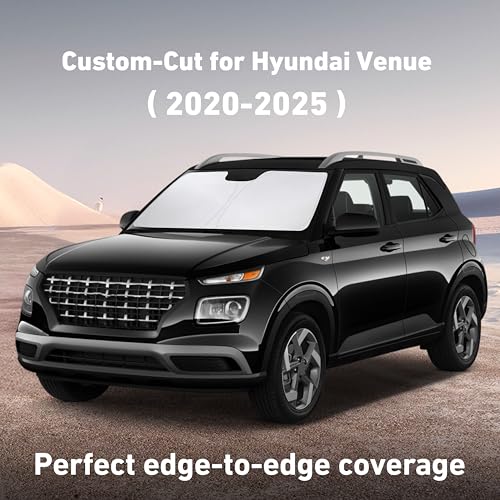 Image of EcoNour Windshield Sunshade Compatible for Hyundai Venue 2020-2023 2024 2025, Sun Visor for Front Windshield & Window Sun Shade Cover, UV Heat Blocker & Protector, Car Accessories