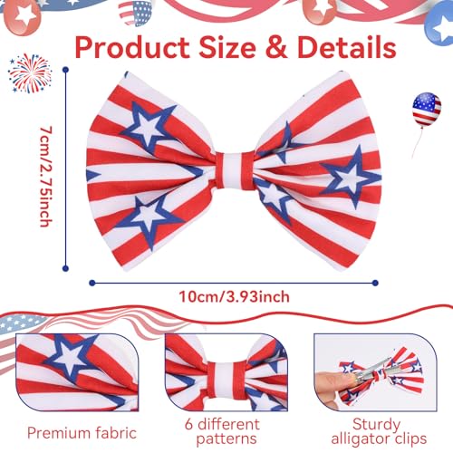 6 pinzas niña banderas USA de 4 pulgadas miniatura 2